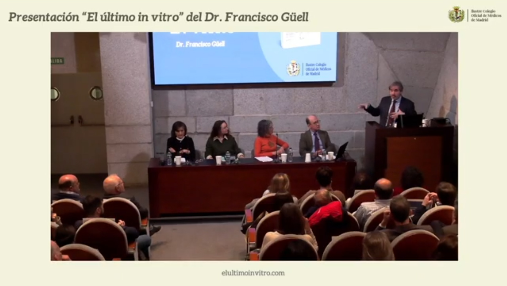 Presentación del libro «El Último In Vitro» en el Colegio de Médicos de Madrid